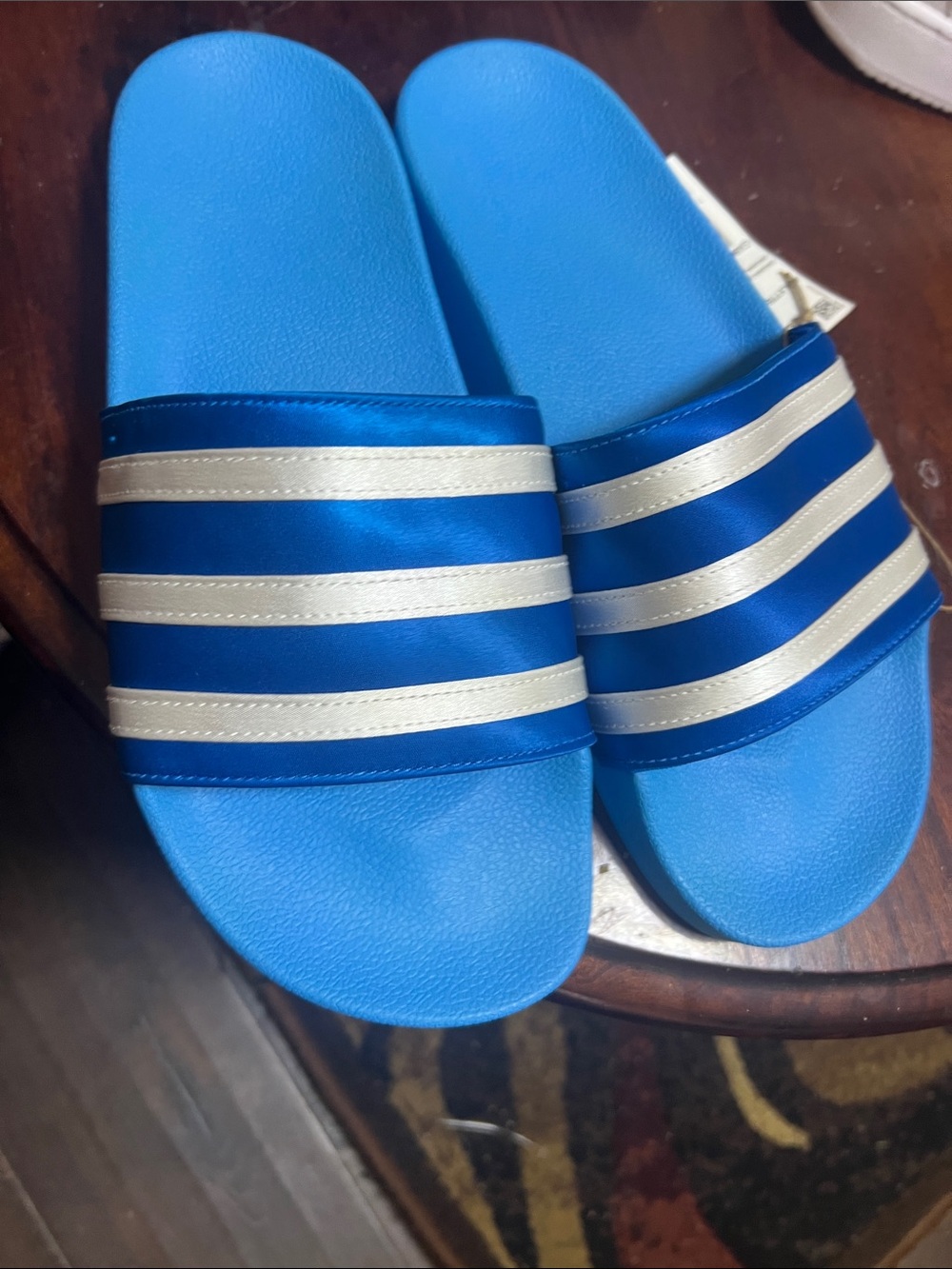 Slide Sandals with White Stripes
